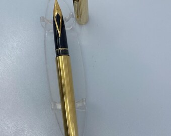 Sheaffer Targa 1005 Fountain Pen, Gold Fluted Finish, 14K 585 Gold