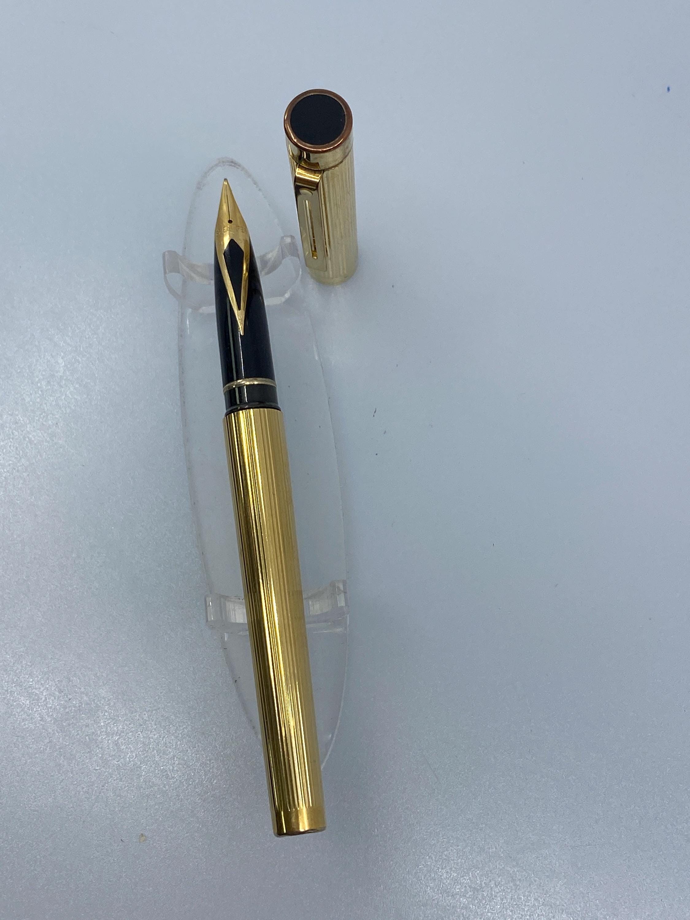 Sheaffer Targa 1005 Fountain Pen, Gold Fluted Finish, 14K 585 Gold