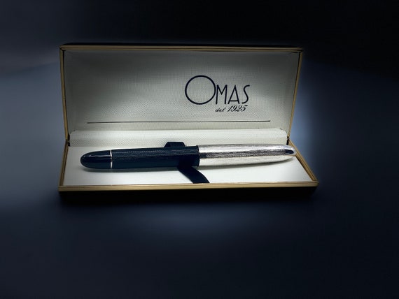 Vintage OMAS S2001 Ballpoint Pen, 925 Sterling Silver Guilloche