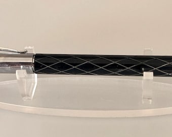 Faber-Castell Ambition Rhombus Black Fountain Pen, Chrome Trim, German Designer Fountain Pen