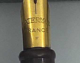 Stylo Plume WATERMAN CENTURION Marbré Marron - Comme Neuf, Plume Plaqué Or