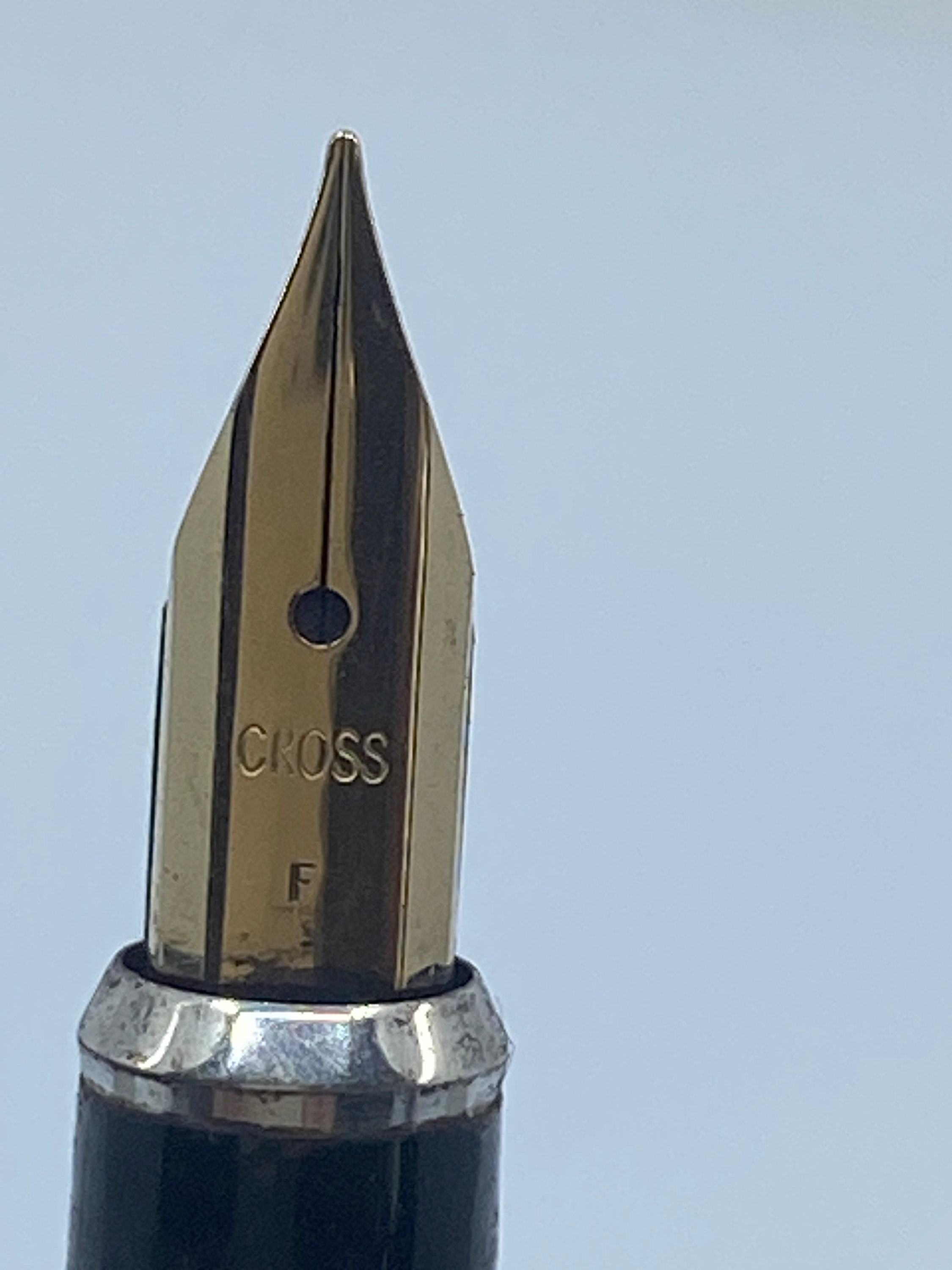 Vintage Cross 2506 Fountain Pen Gray Resin Chrome Trim Luxury