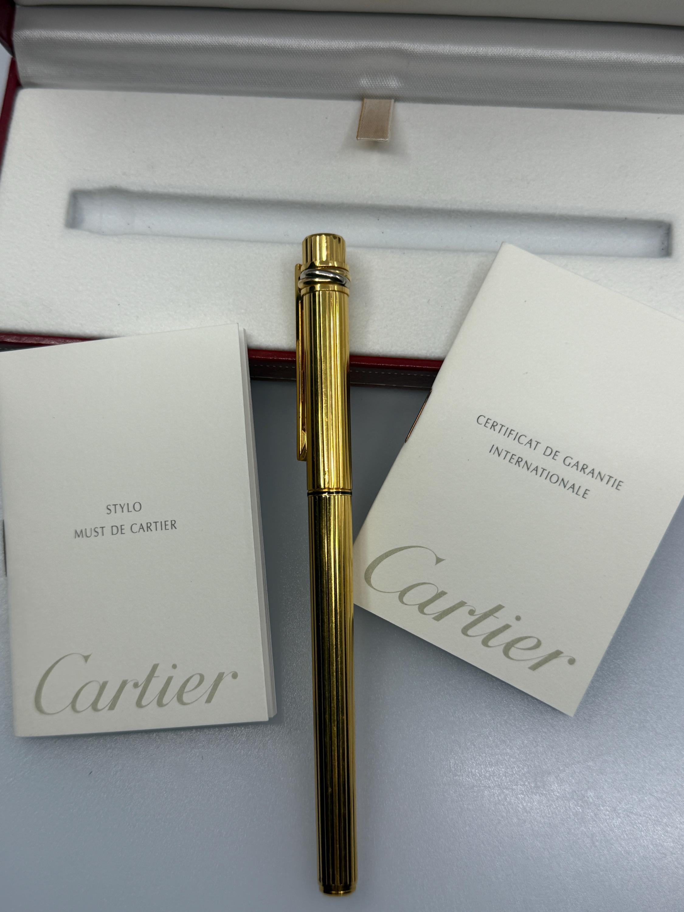 Cartier Must De Cartier Fountain Pen – Gold-plated, Unused in