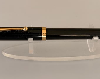 Vintage Sheaffer Black Lever-Filler Fountain Pen, Fine F Nib, Made in USA, Gold Trim, Classic Collector Writing Pen