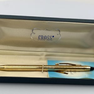Vintage Cross Century Classic 1/20 12K Rolled Gold Ballpoint Pen – Bolígrafo de lujo, elegante y refinado, hecho en Irlanda
