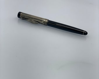 Nino Gerrutti Vintage Ballpoint Pen 140mm - Black Resin and Silver