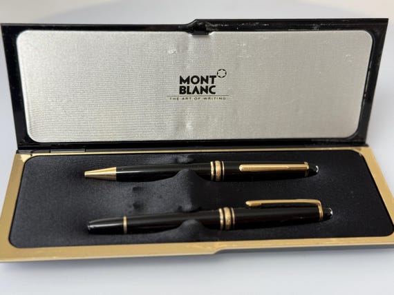 14Ｋ金先♪万年筆・ボールペンセットMONTBLANC-MEISTERSTUCK モンブラン マイスターシュテュック セット、万年筆 14Kゴールドペン先