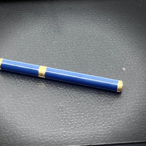 S.T. Dupont Lady Mascara Blue Ballpoint Pen with Gold and Chinese Lacquer Finishes