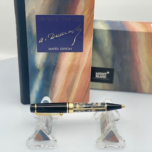 Montblanc Alexandre Dumas, Writers Series Kugelschreiber in limitierter Auflage, marmoriertes Harz, Goldbesatz, Autorensignatur, Luxuskollektion