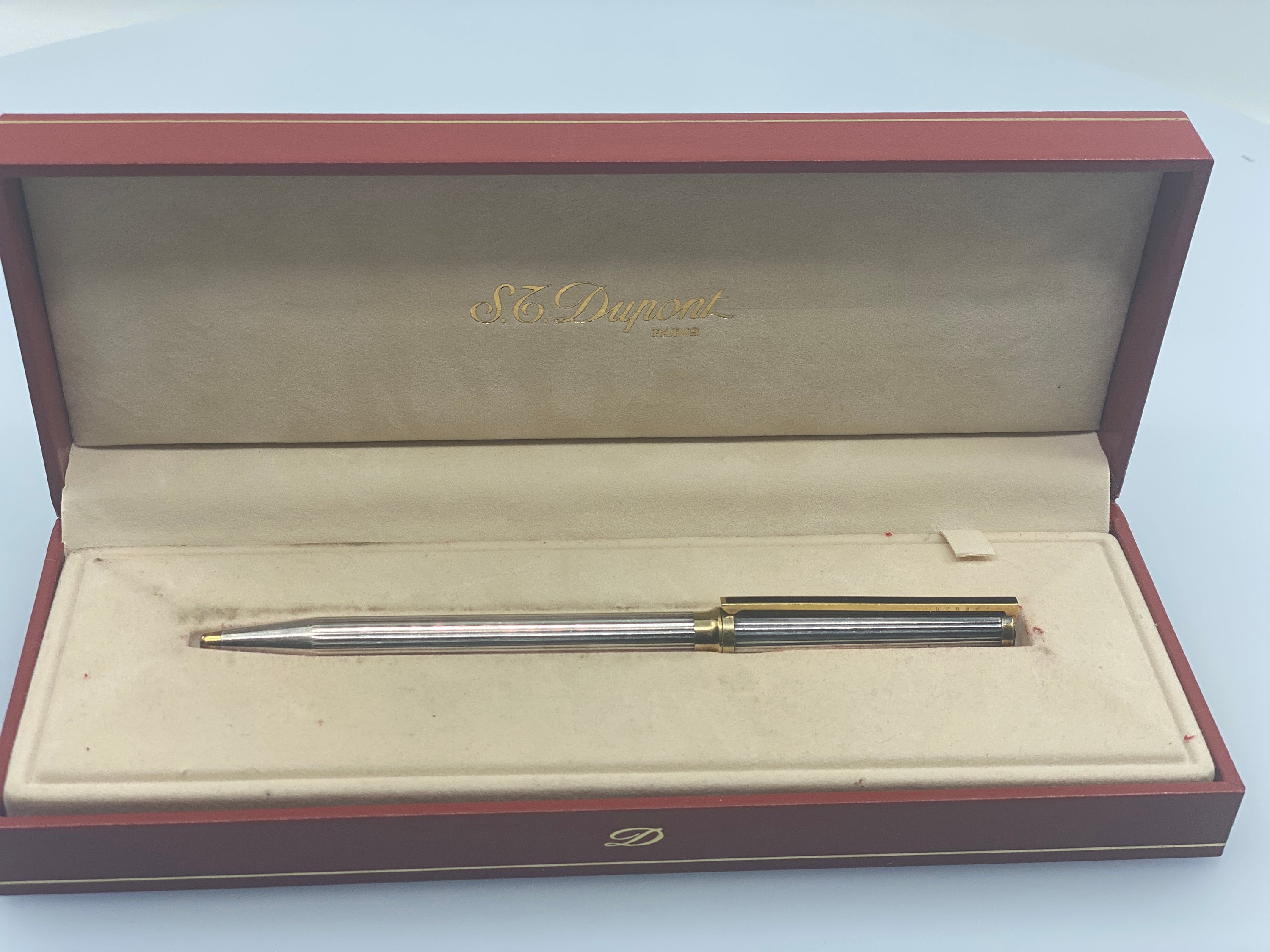 Vintage S.T. Dupont Montparnasse Ballpoint Pen, Silver Plated