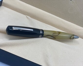 Delta 366 Tortoise Ballpoint Pen, Vintage Italian Resin Pen