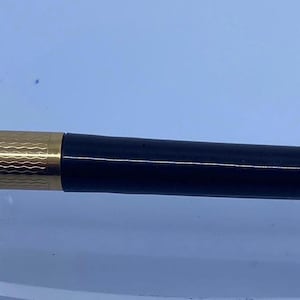 Vintage Waterman Pen Black Barrel Gold-Tone Patterned Cap Classic Writing Instrument
