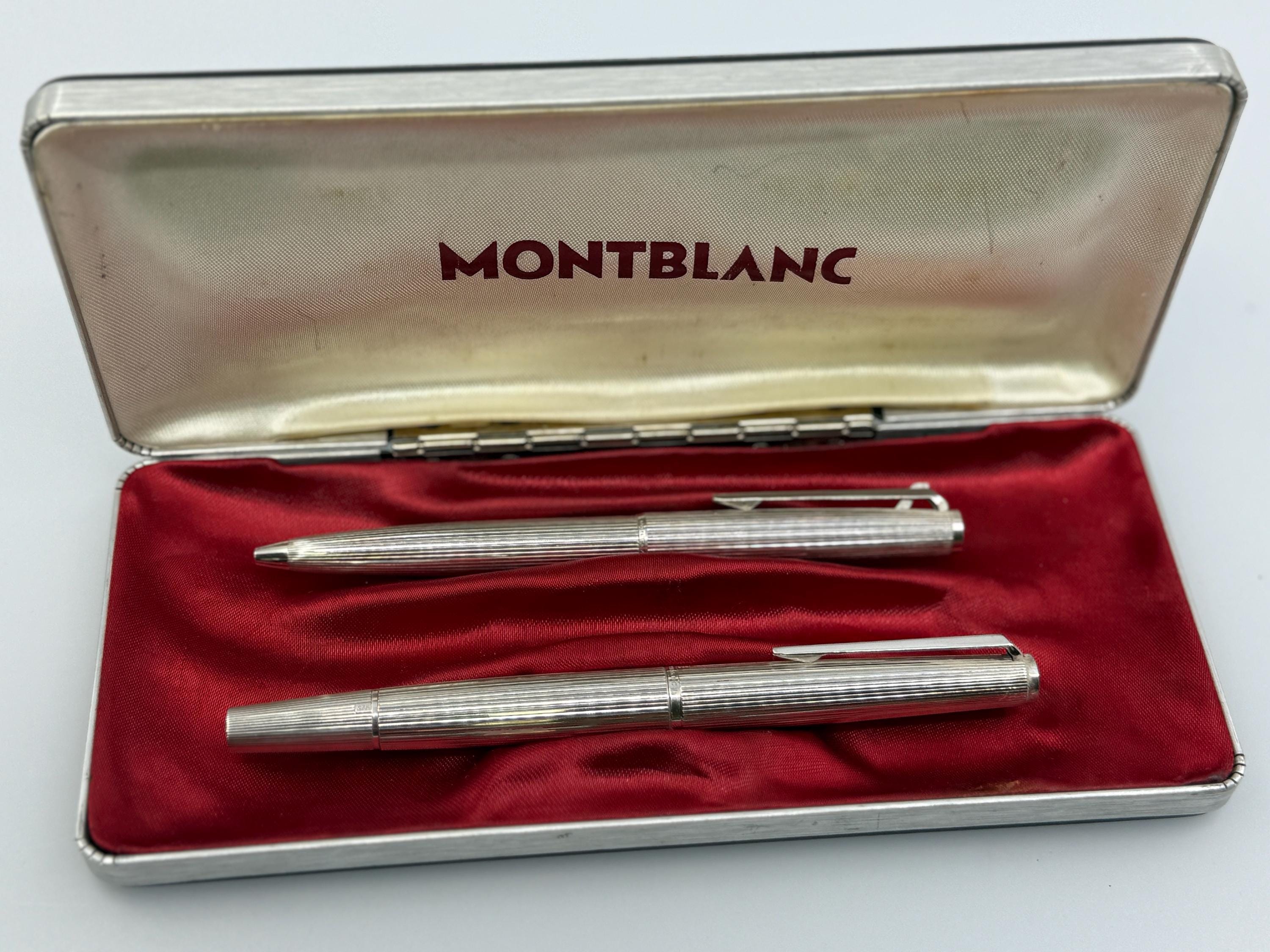 モンブラン 1266 スターリングシルバーセット – EF 18K WG 万年筆 +