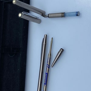 Vintage Montblanc Noblesse Set in Stainless Steel: Ballpoint Pen and Pen with Button and Clip Mechanism image 7