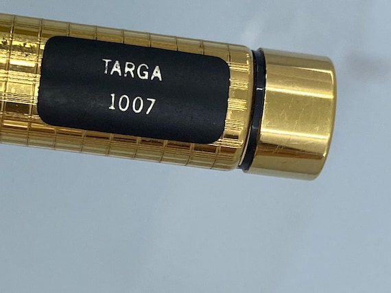 Sheaffer Targa 1007 Rollerball Pen, Gold Geometric Square Pattern