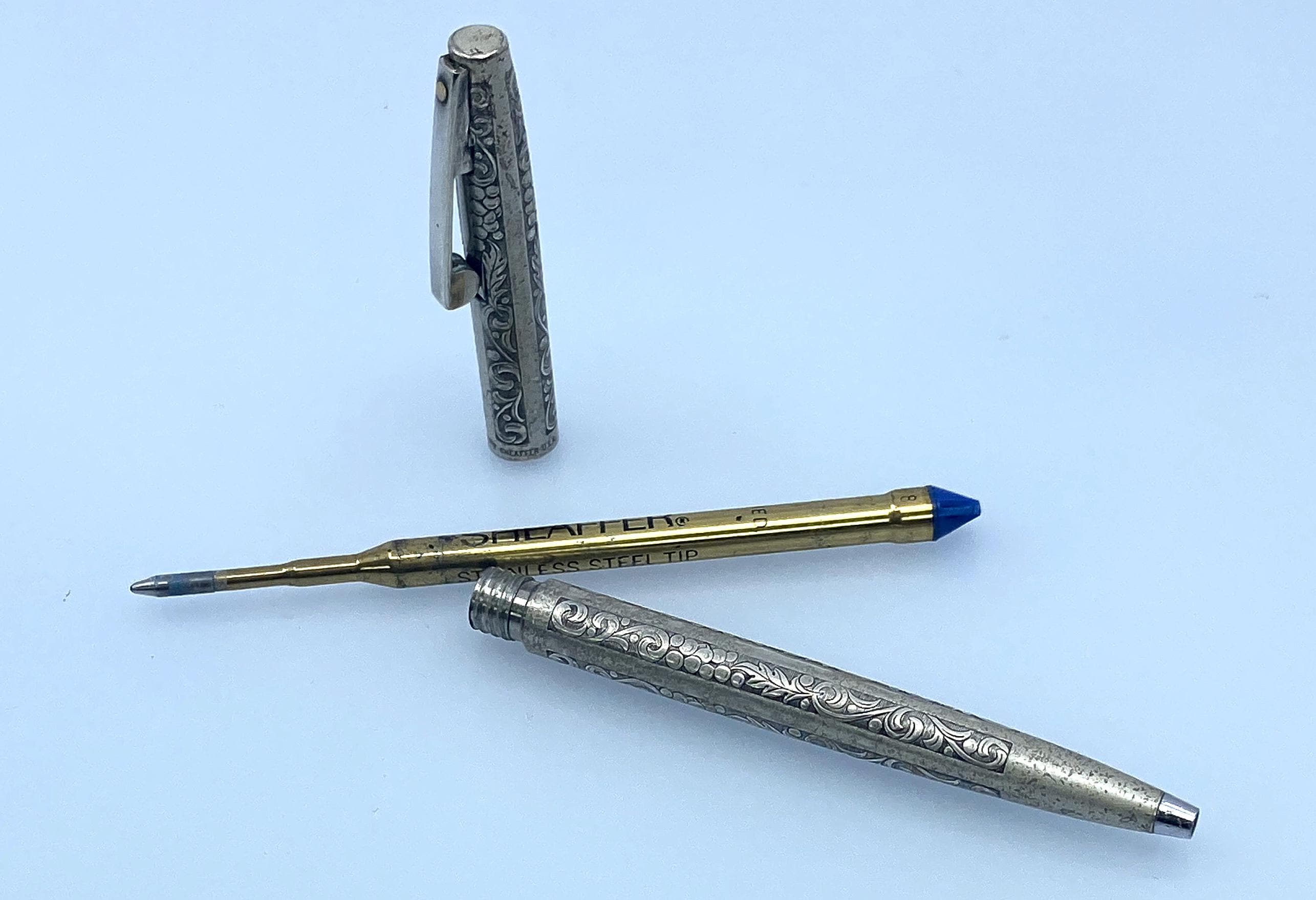 Sheaffer Imperial Sterling Silver Ballpoint Pen, Grapevine Design