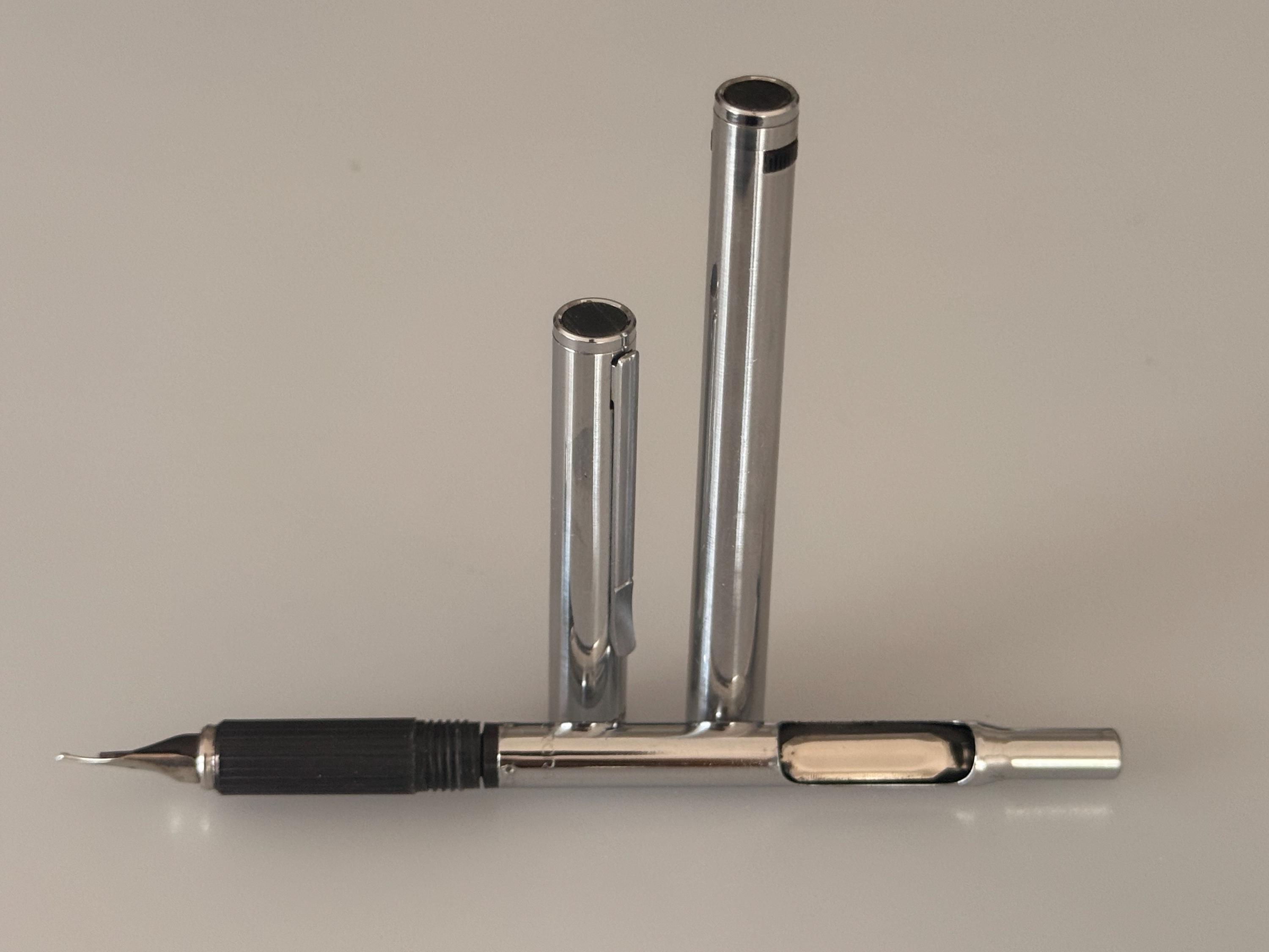 Vintage Aurora Hastil Fountain Pen 14K Gold Nib Satin Steel Marco