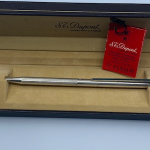 Penna a sfera ST Dupont in argento 925 con decorazione in lacca cinese verde - Vintage nella scatola originale