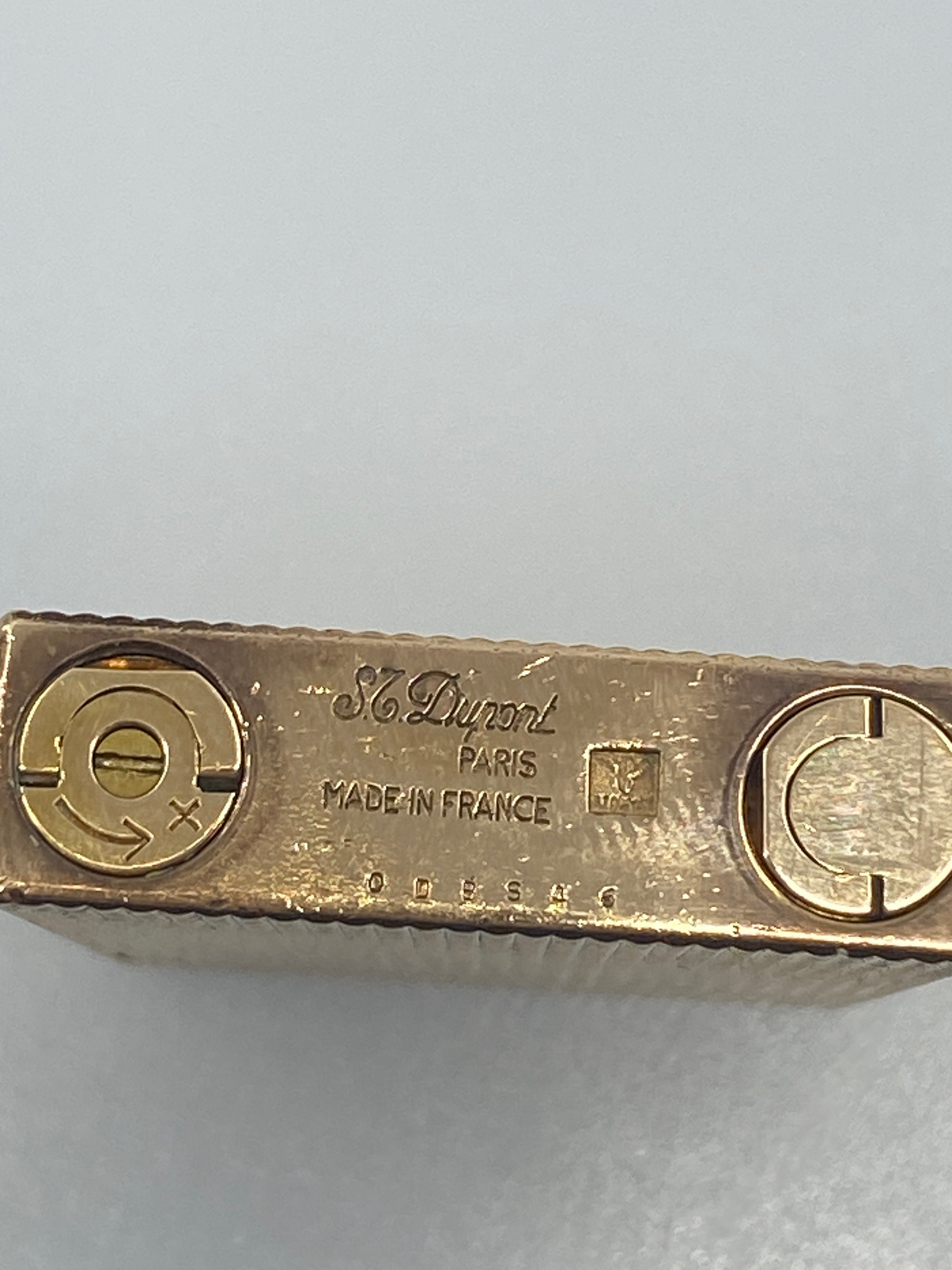 S.T.デュポン ライン2 金メッキ ダイヤモンドヘッドライター フランス 