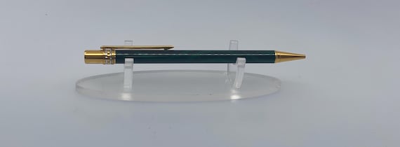 Cartier 'must De Cartier' Ballpoint Pen in Gold and Green Lacquer