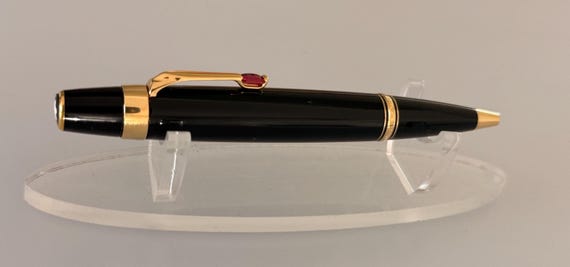 Montblanc Bohème Rouge Ballpoint Pen, Black Resin, Gold Trim, Red