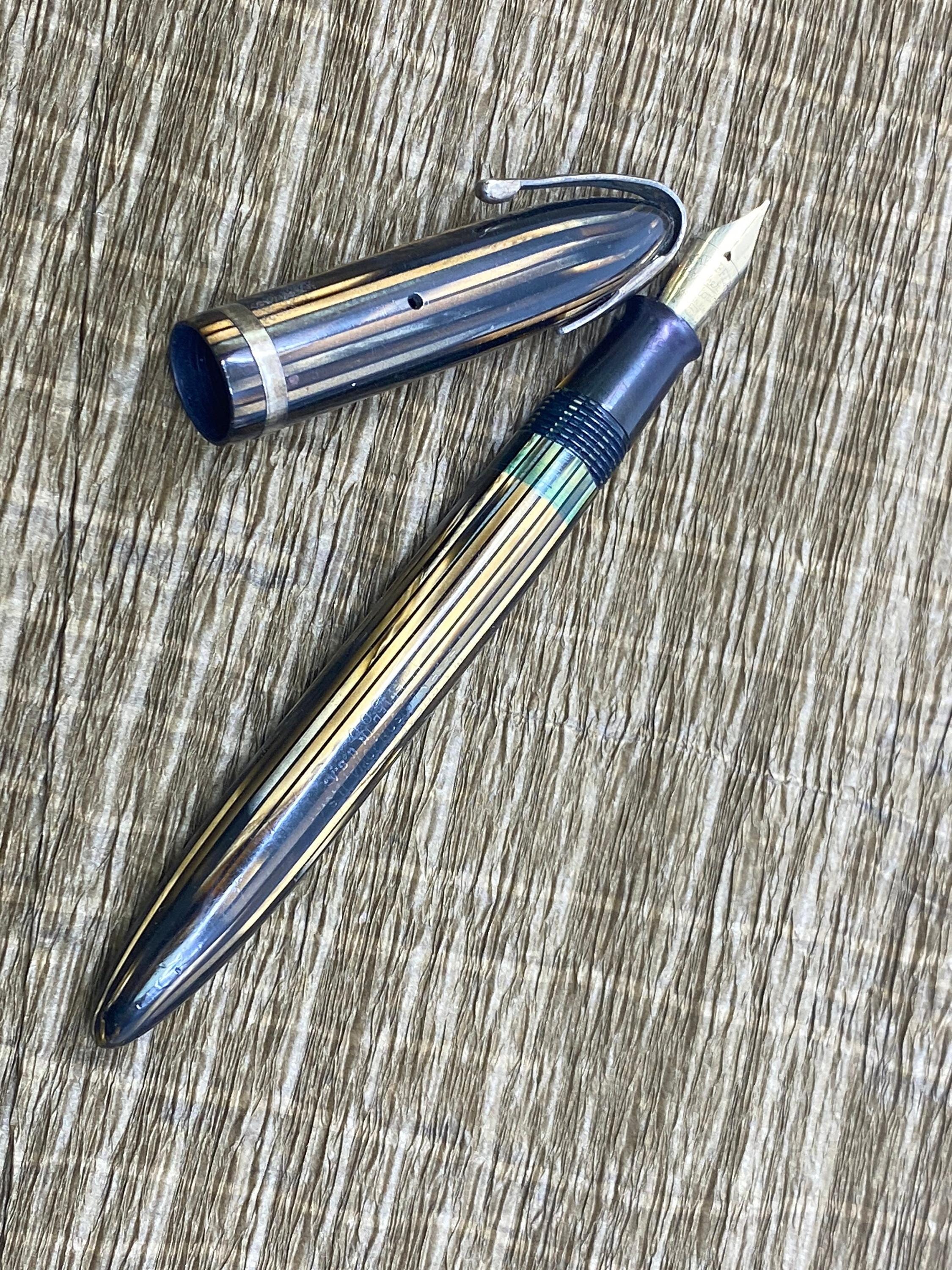 Vintage Sheaffer Military Clip Fountain Pen - Vac-fil - Feather