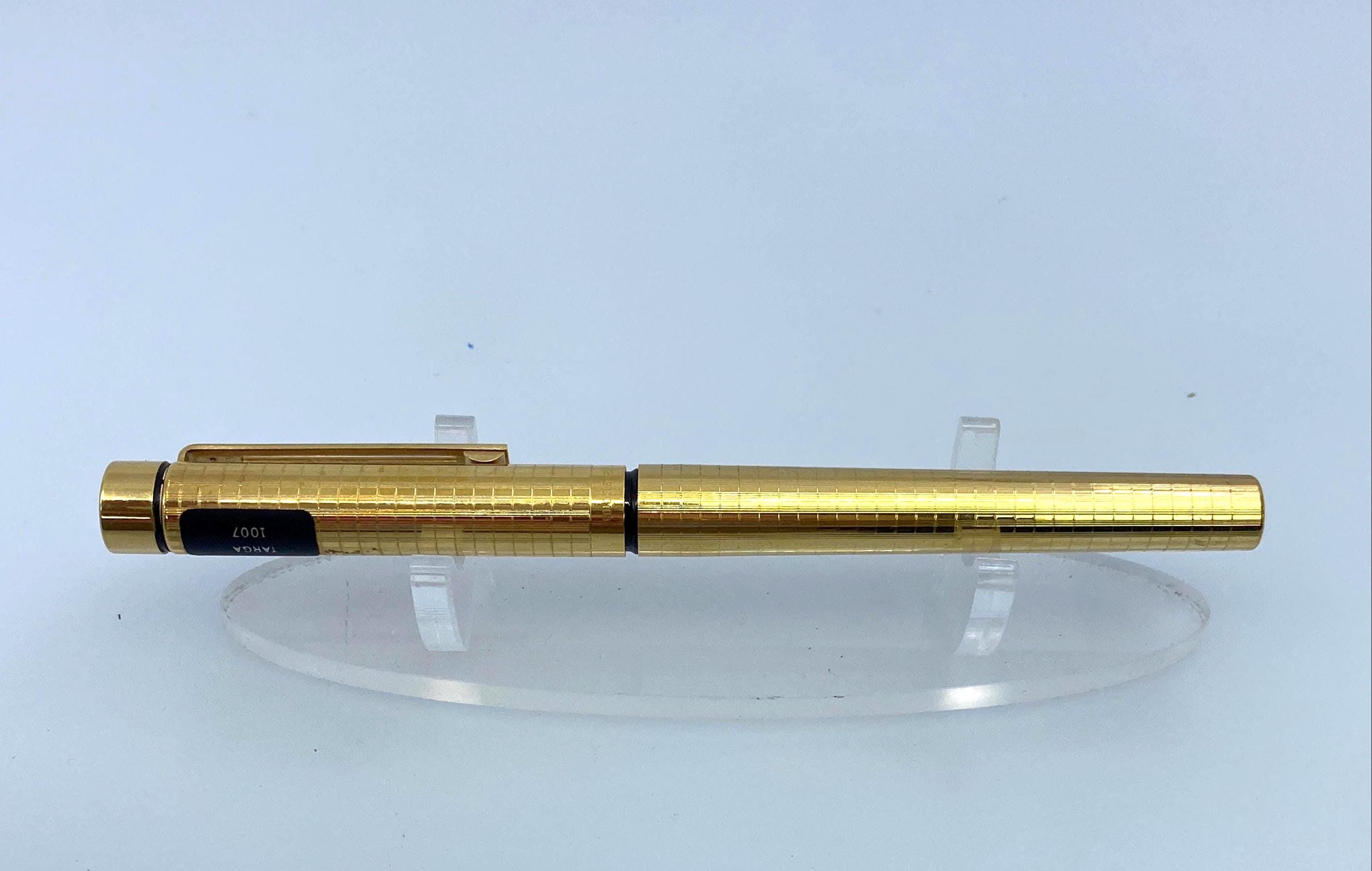 Sheaffer Targa 1007 Rollerball Pen, Gold Geometric Square Pattern