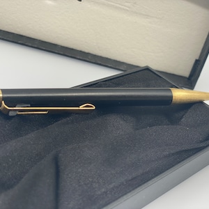 Montblanc Ballpix 784, stylo à bille mécanique vintage, or et noir mat, clip à levier années 80, design élégant, écriture fluide