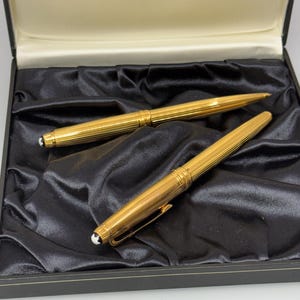 Montblanc Masterpiece 144 Vermeil | Vulpen + Balpen Set | 18K gouden penpunt | Vintage, ongebruikt