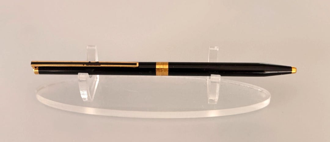 S.T. Dupont Laque De Chine Ballpoint Pen Black Gold Trim - Vintage