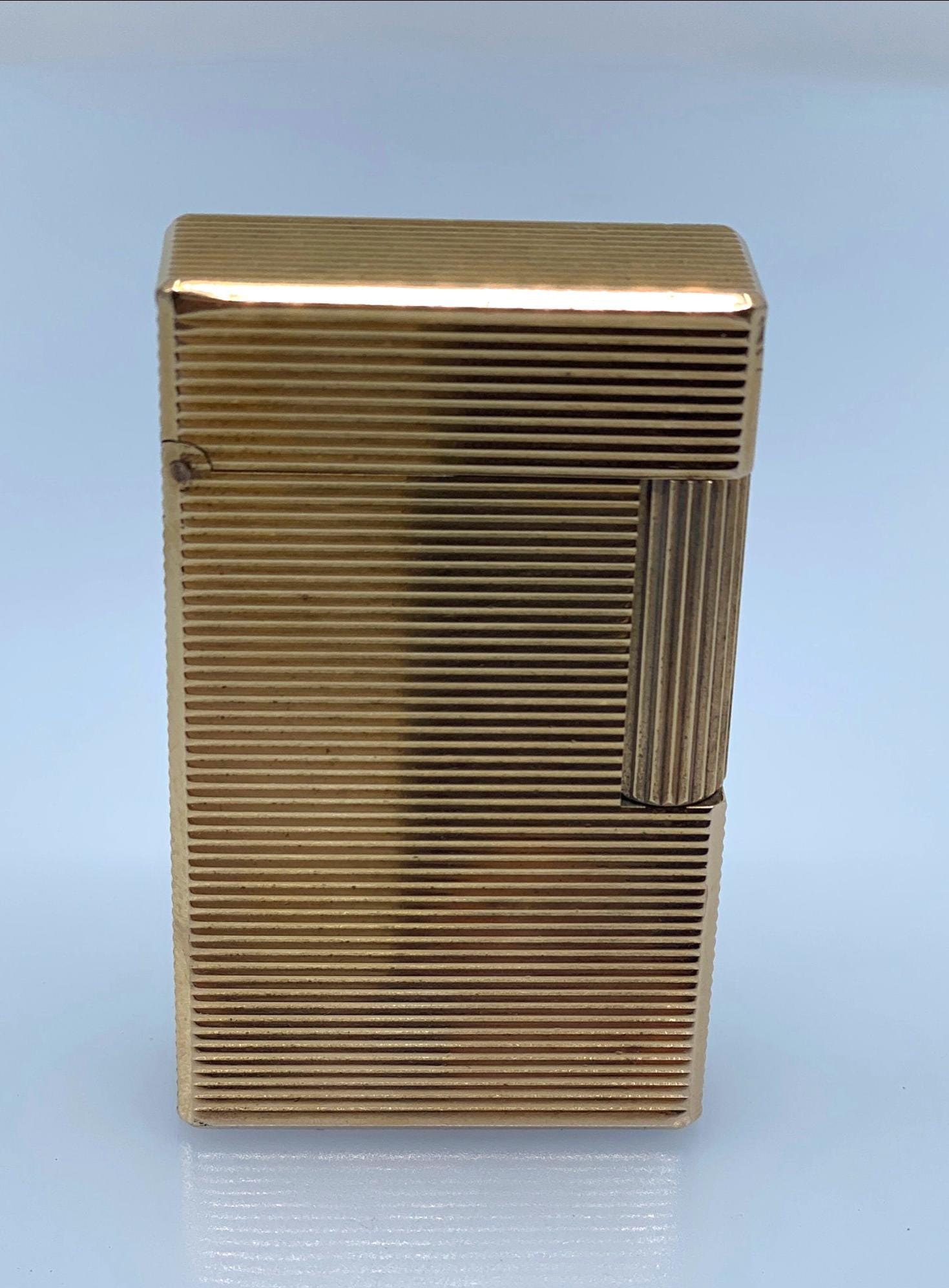 S.T. Dupont Ligne 1 Gold Plated Lighter Vertical Line Pattern 