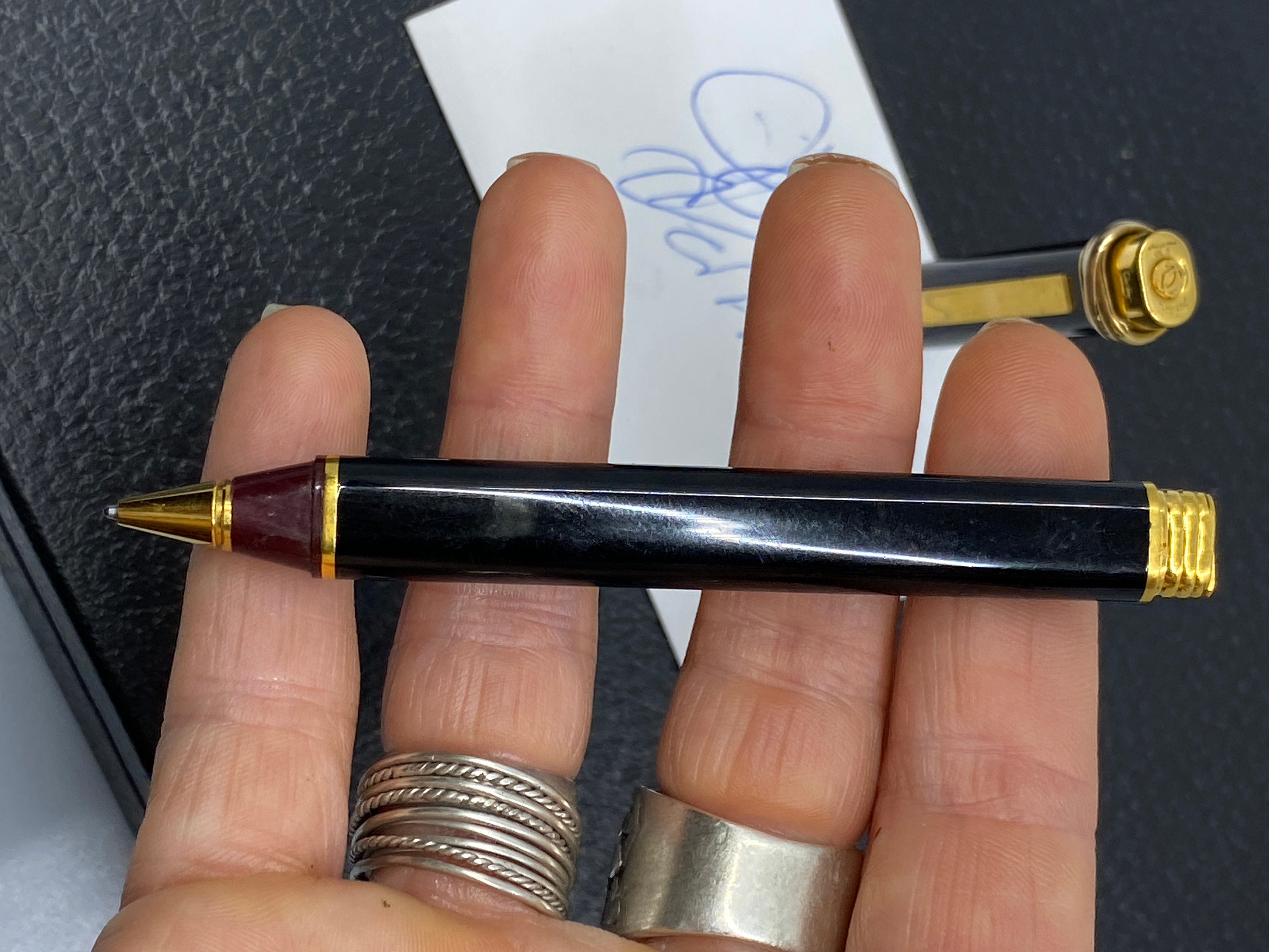 Cartier Vendome Trinity Rollerball Pen - Lacado Negro y Oro