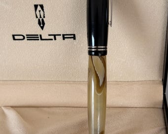 Delta 366 Tortoise Ballpoint Pen, Vintage Italian Resin Pen