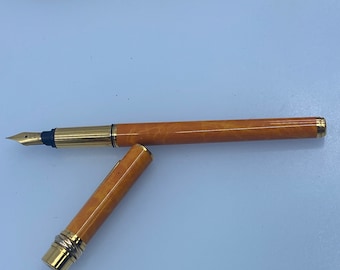 Cartier 'must De Cartier' Fountain Pen - Orange Marble Lacquer