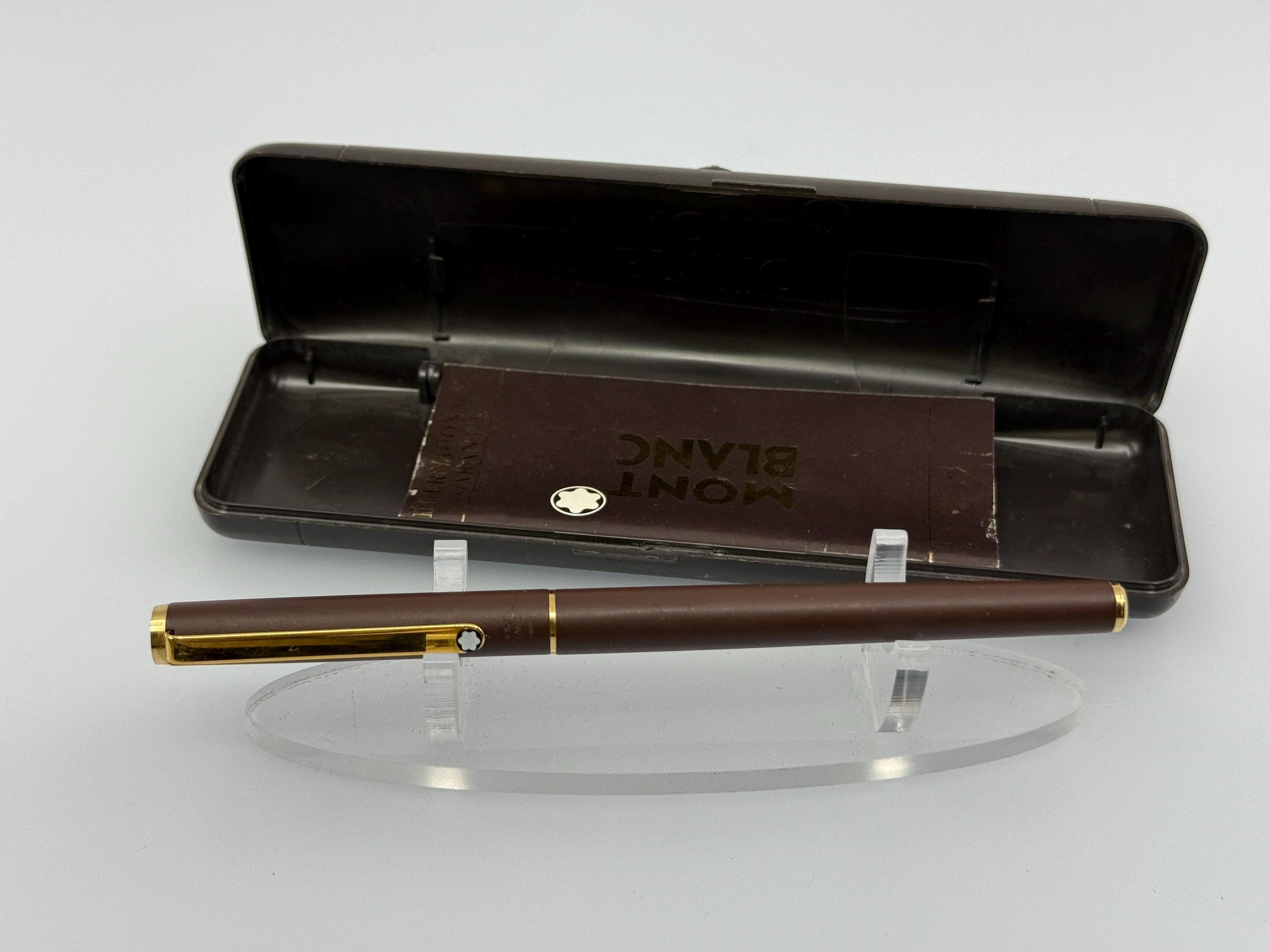 Vintage Montblanc Noblesse Slimline Fountain Pen, Matte Brown