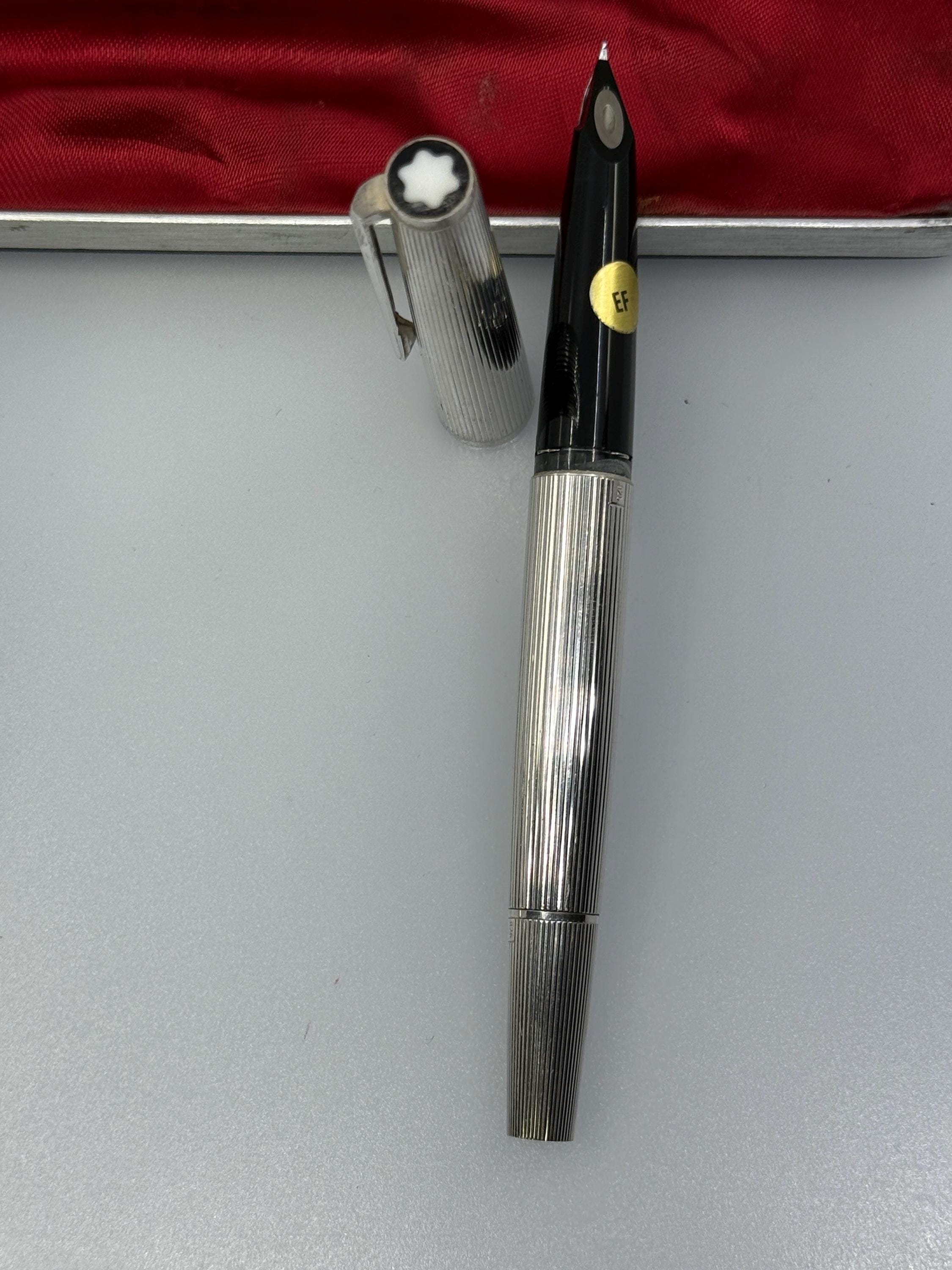 Montblanc 1266 Sterling Silver Set – EF 18K WG Fountain Pen + 866