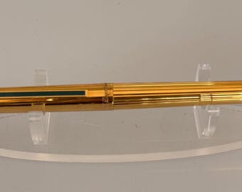 S.T. Dupont Classique Vermeil Fountain Pen, Sterling Silver 925 Gold-Plated Finish, 18K 750 Gold Nib, Vintage French Luxury Pen