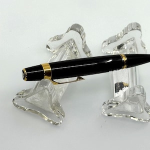 Montblanc Bohème Balpen – Zwart & Goud – Clip Gegraveerde Initialen – Werkende Vulling – Vintage Luxe
