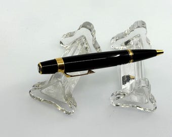 Montblanc Bohème Ballpoint Pen – Black & Gold – Clip Engraved Initials – Working Refill – Vintage Luxury