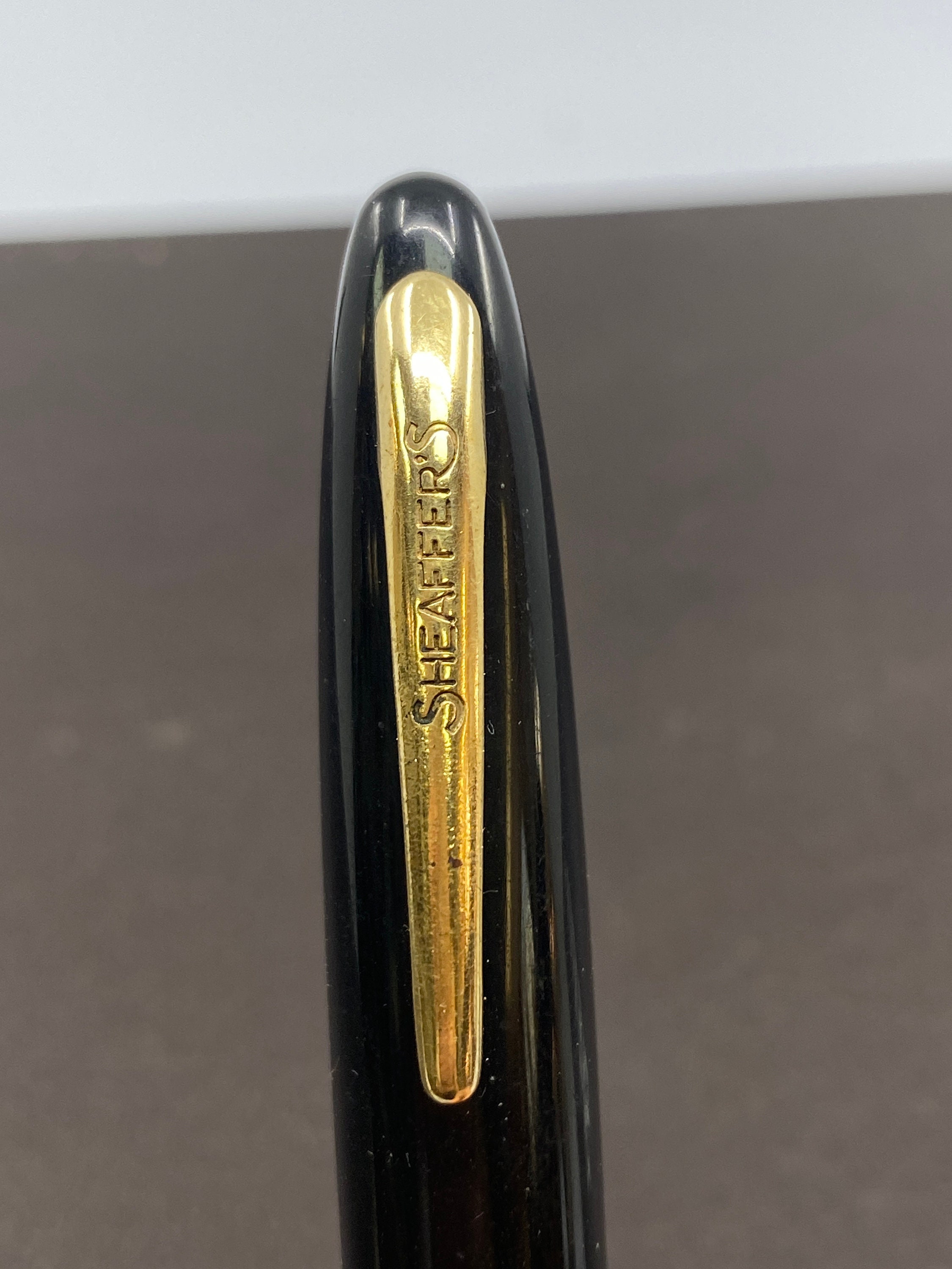 Vintage Sheaffer Cadet Touchdown Fountain Pen, Black With 14K Gold