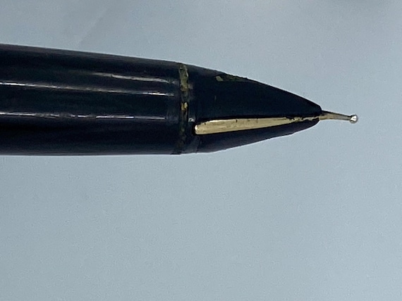 Stylo Plume Sheaffer En Résine Noire - Plume Métal Moyenne - Occasion - Modèle Prestige Cylindrique