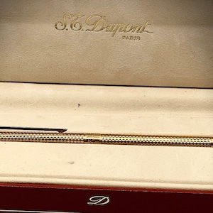 Lujoso Bolígrafo Dupont Bañado en Oro con Caja Original