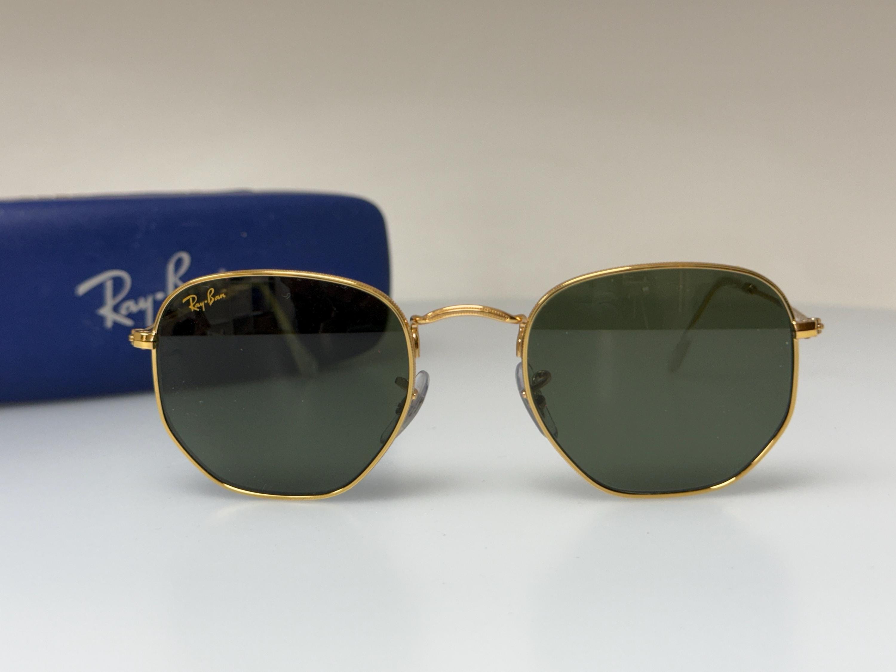 Ray-ban Hexagonal Gold Vintage Sunglasses – Green Lenses