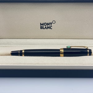 モンブラン ボエーム ブラック レジン ボールペン エメラルド グリーン ストーン ディテール - オリジナルボックス入り
