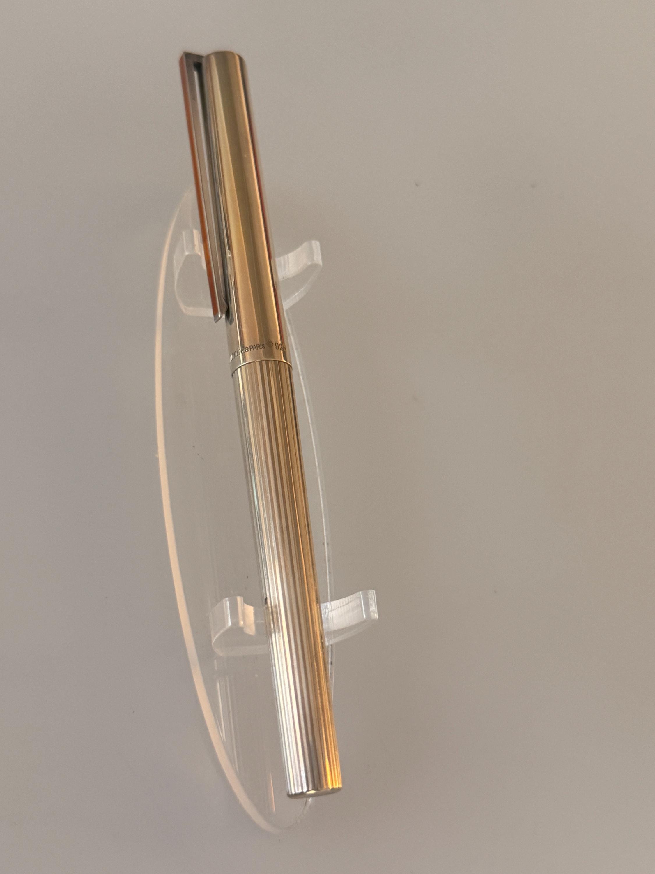 Vintage S.T. Dupont Classique Fountain Pen, Sterling Silver 925