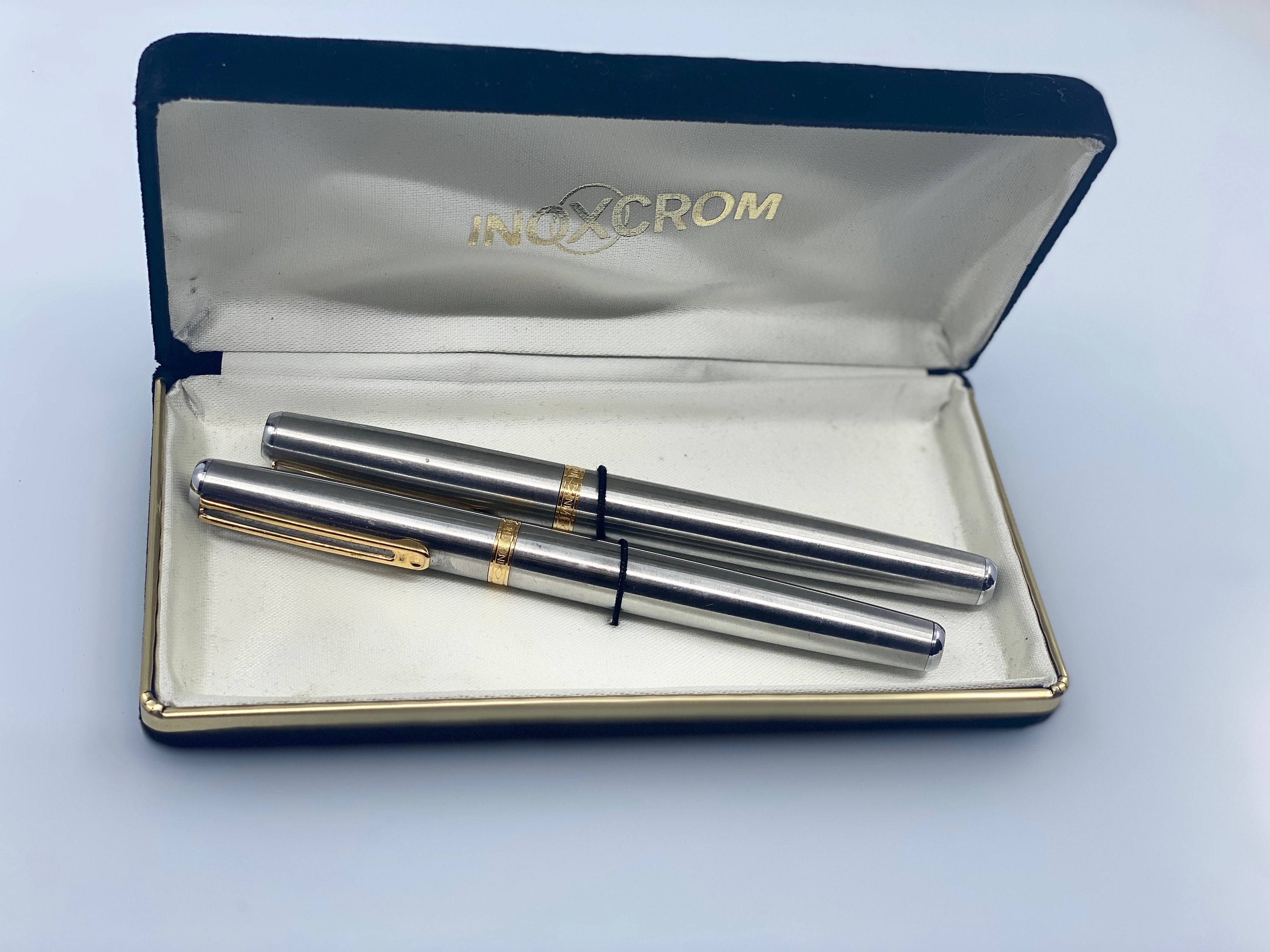 大幅値下げ‼️希少、美品‼️INOXCROM 高級万年筆 Made in Spain Inoxcrom Pen and Mechanical Pencil Set From the 1980s - Never Used