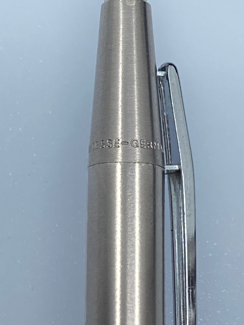 Vintage Montblanc Noblesse Set in Stainless Steel: Ballpoint Pen and Pen with Button and Clip Mechanism image 10