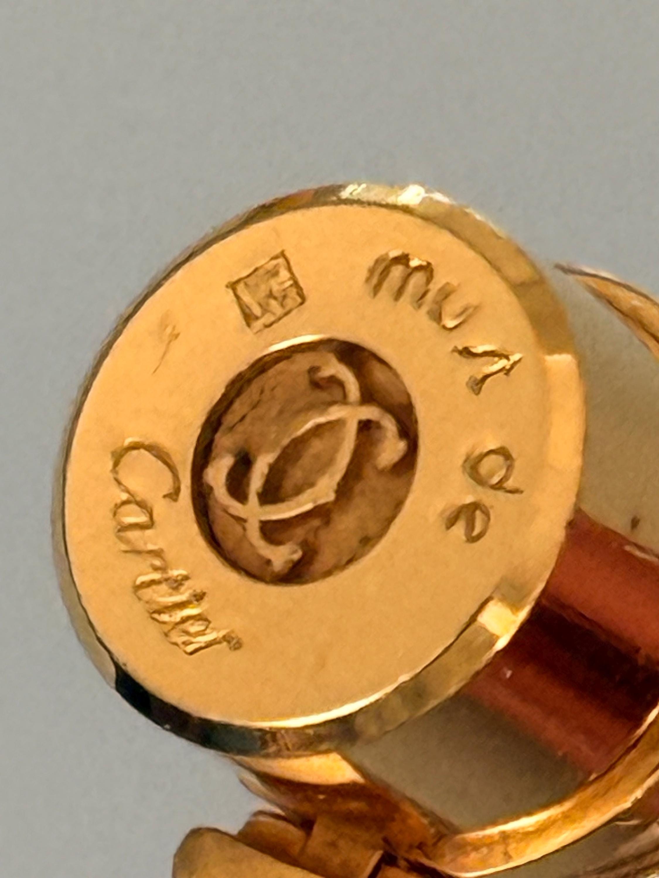 Must De Cartier Fountain Pen, Orange Marbled Lacquer, 18K Gold Nib
