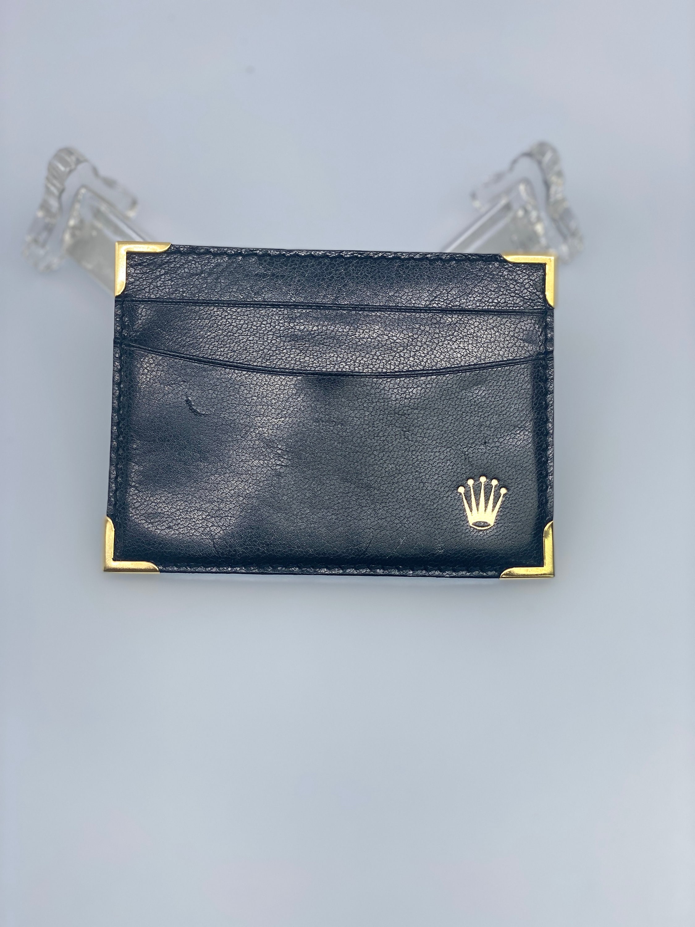 Rolex Vintage Leather Card Holder Black/gold - Warranty Card