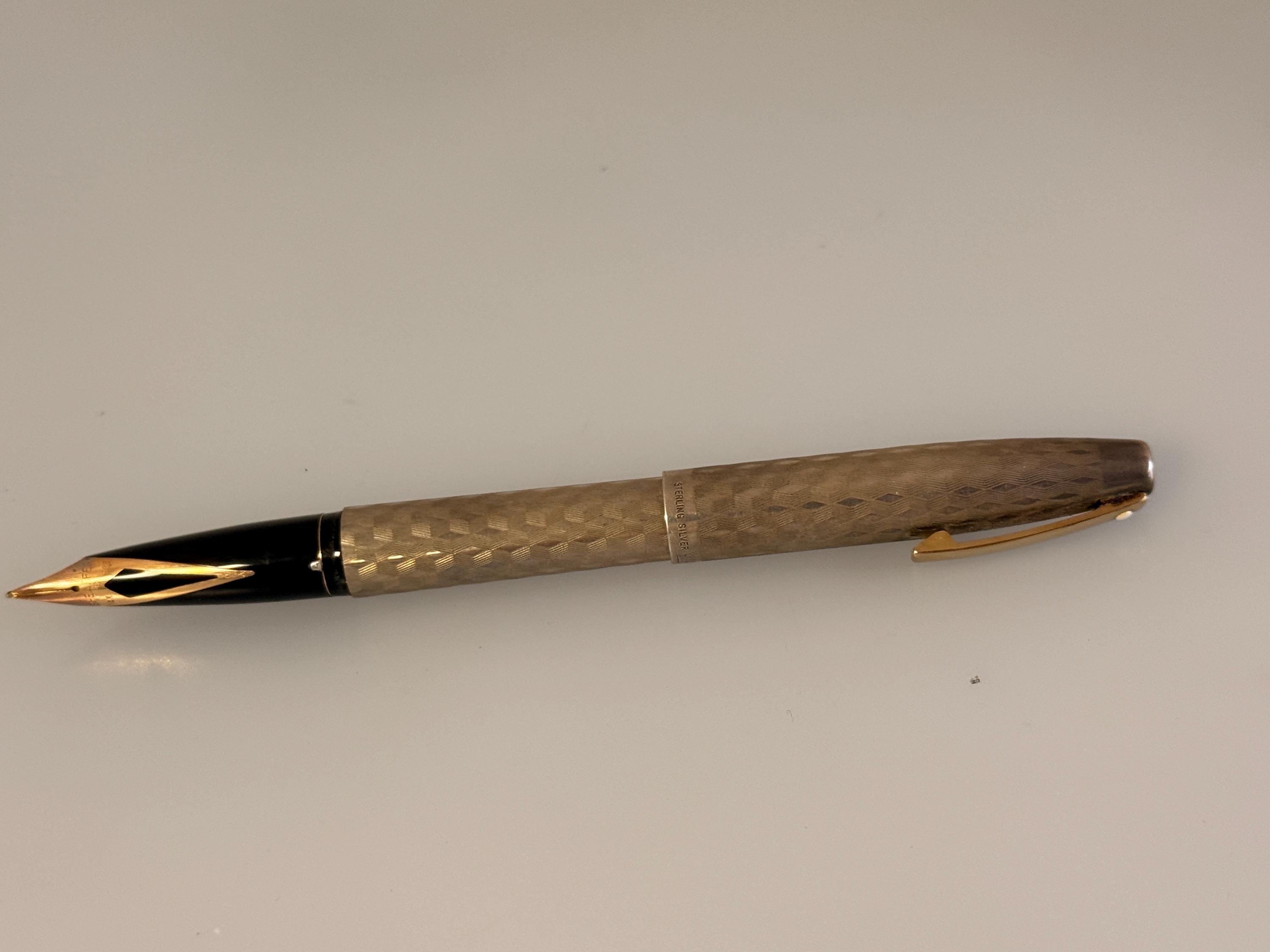 Vintage Sheaffer Silver Imperial Sterling Silver Fountain Pen, 14K